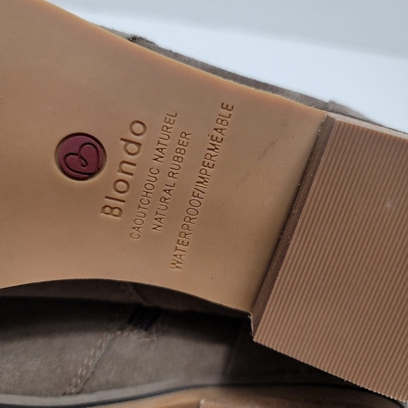 Blondo Waterproof Suede Tan Buckle Zip Booties 9.5 EUC - Picture 7 of 10